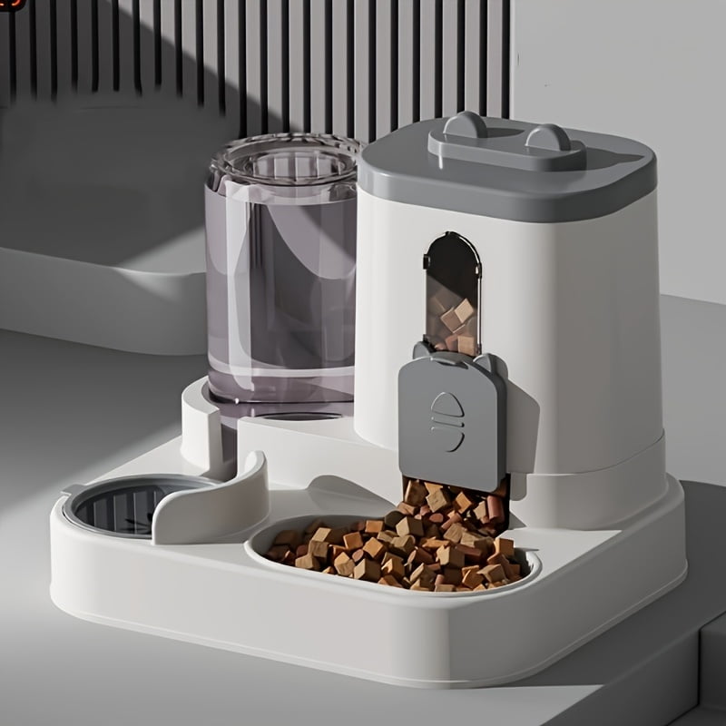 Automatic Pet Feeder & Water Dispenser Combo - Non-Electric, Battery-Free Cat and Dog Food Bowl Set, Universal, Pet Supplies