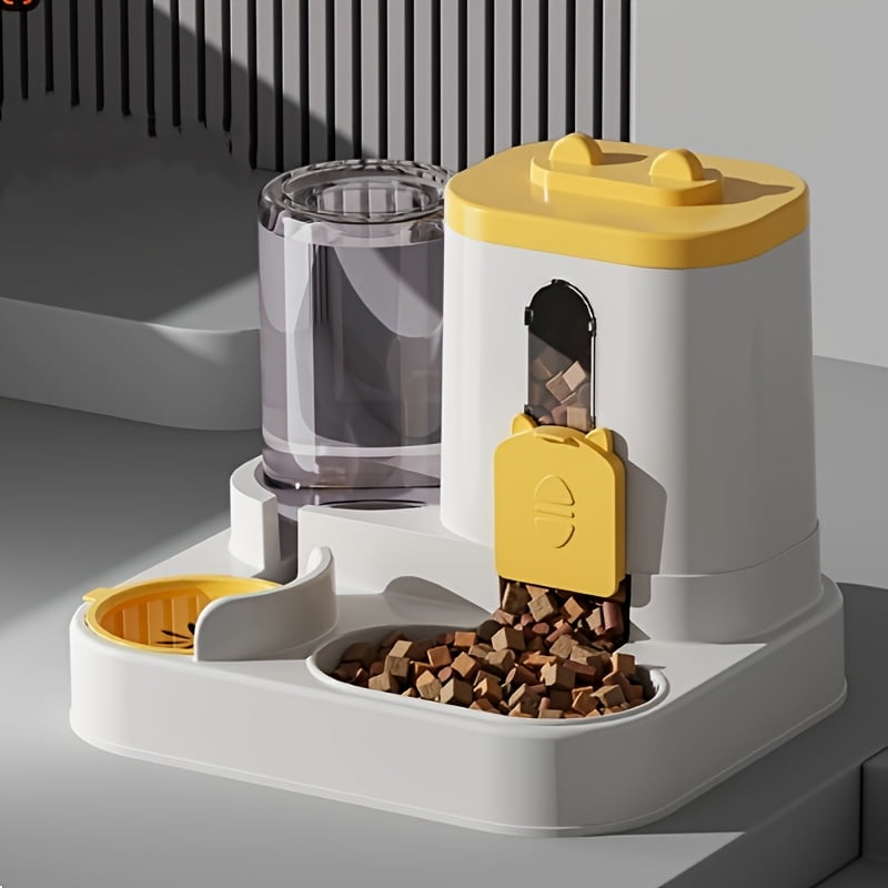 Automatic Pet Feeder & Water Dispenser Combo - Non-Electric, Battery-Free Cat and Dog Food Bowl Set, Universal, Pet Supplies
