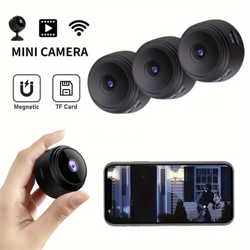 3Pack Mini Wireless Security Camera, Bluetooth 1080P HD WiFi Camera for Home/Office Surveillance, Nancy Cam with Motion Detection, Night Vision & APP Control for Baby, Pet