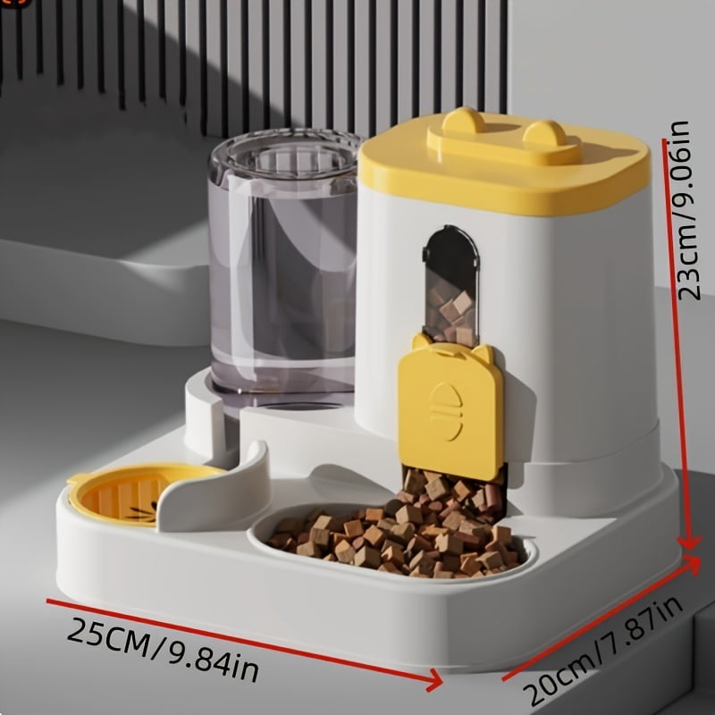 Automatic Pet Feeder & Water Dispenser Combo - Non-Electric, Battery-Free Cat and Dog Food Bowl Set, Universal, Pet Supplies