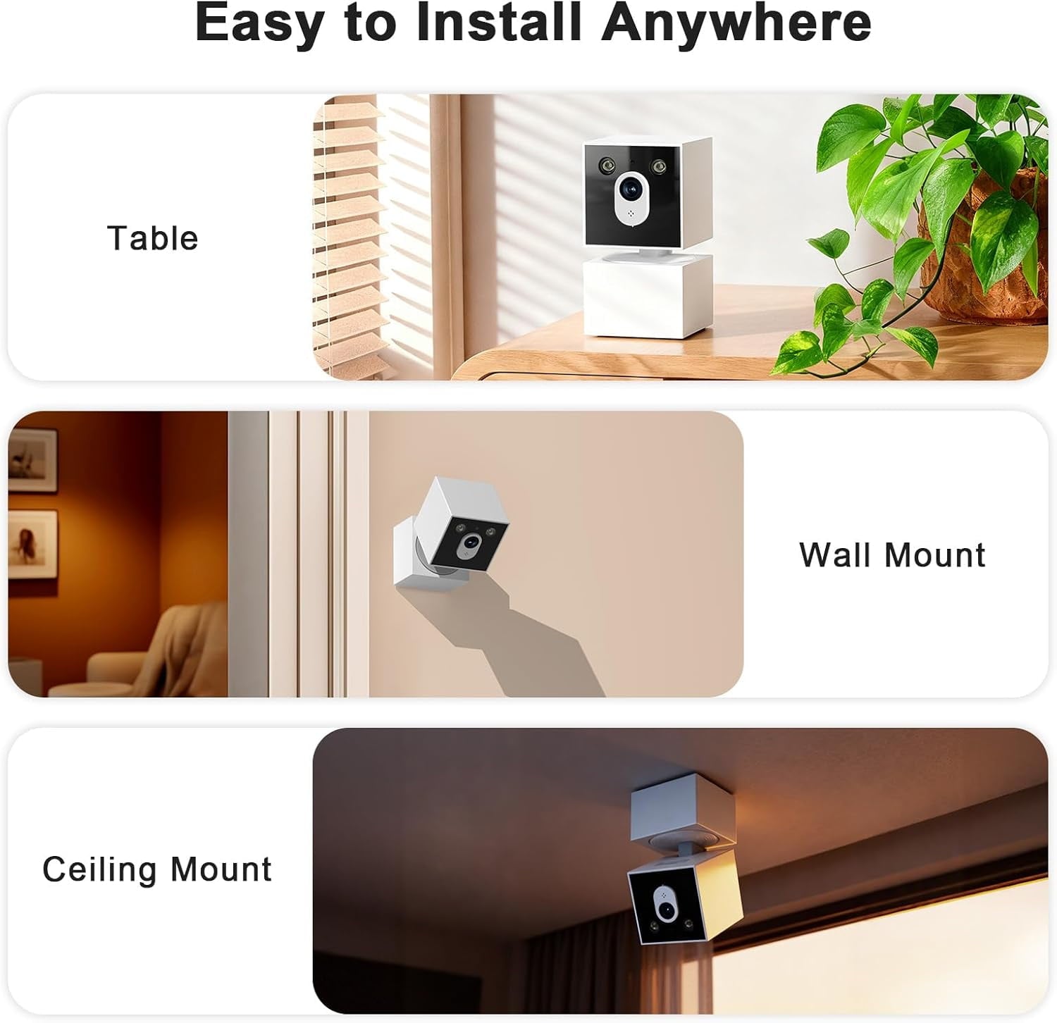 2K Indoor Security Camera, 5G&2.4G WiFi Cameras for Home Security, 360°Pan/Tilt Baby/Dog/Pet Camera, 911 Emergency, 2-Way Talk, AI Descriptive Notification, Color Night Vision