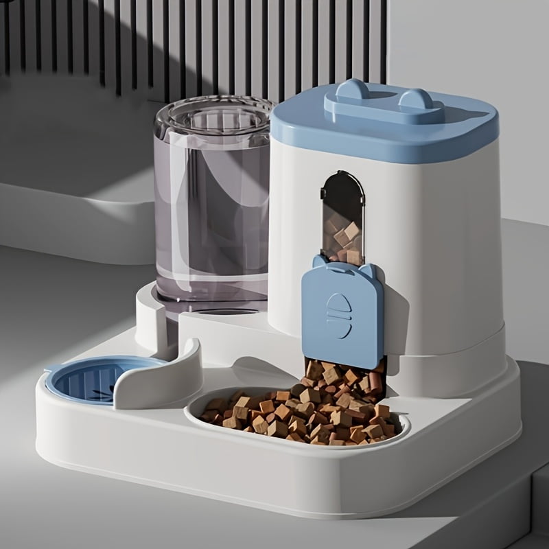 Automatic Pet Feeder & Water Dispenser Combo - Non-Electric, Battery-Free Cat and Dog Food Bowl Set, Universal, Pet Supplies