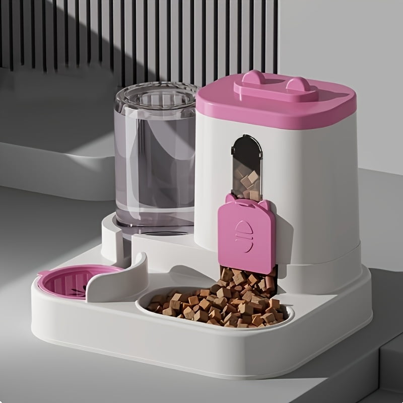 Automatic Pet Feeder & Water Dispenser Combo - Non-Electric, Battery-Free Cat and Dog Food Bowl Set, Universal, Pet Supplies