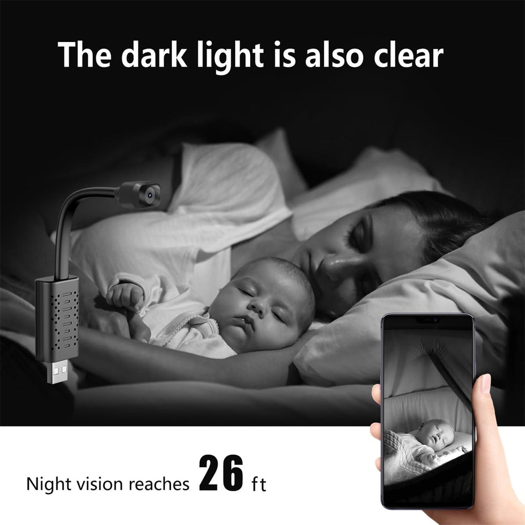 2025 New Version Mini WiFi Cameras,2 Inch Indoor Small Nanny IP Cam,Nanny Camera for Pet/Baby - Live Video Recorder with Night Vision and Full HD Surveillance Camerar (A)