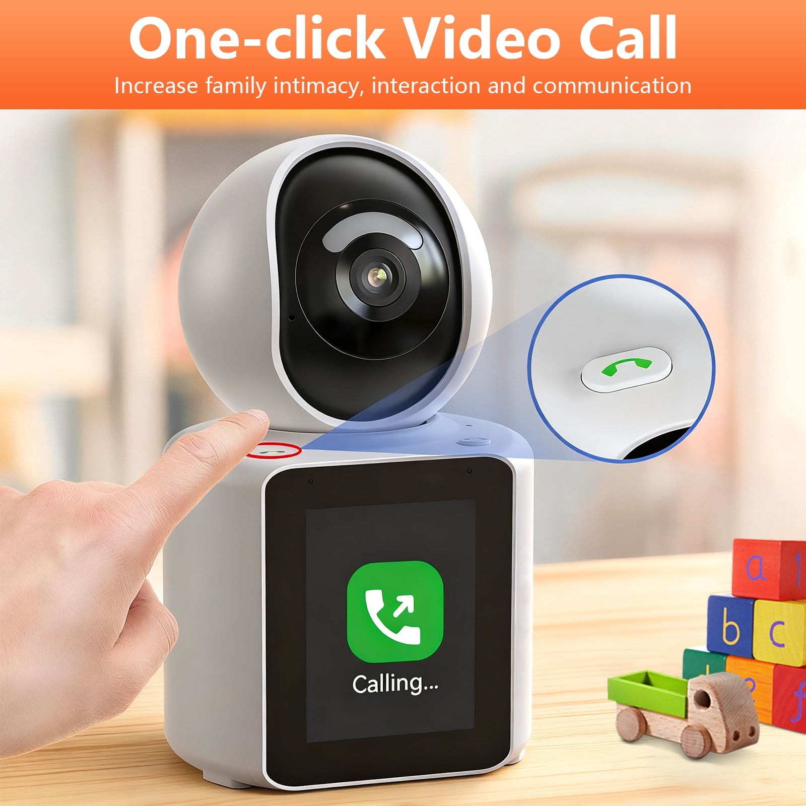 Baby Monitor with Two Way Video Call, 2.8” Screen, 1080P HD Wifi Security Camera for Baby Monitor, Pet Camera, AI Motion Detection and One-Click Call, Dual Light Full Color Night Vision Camera