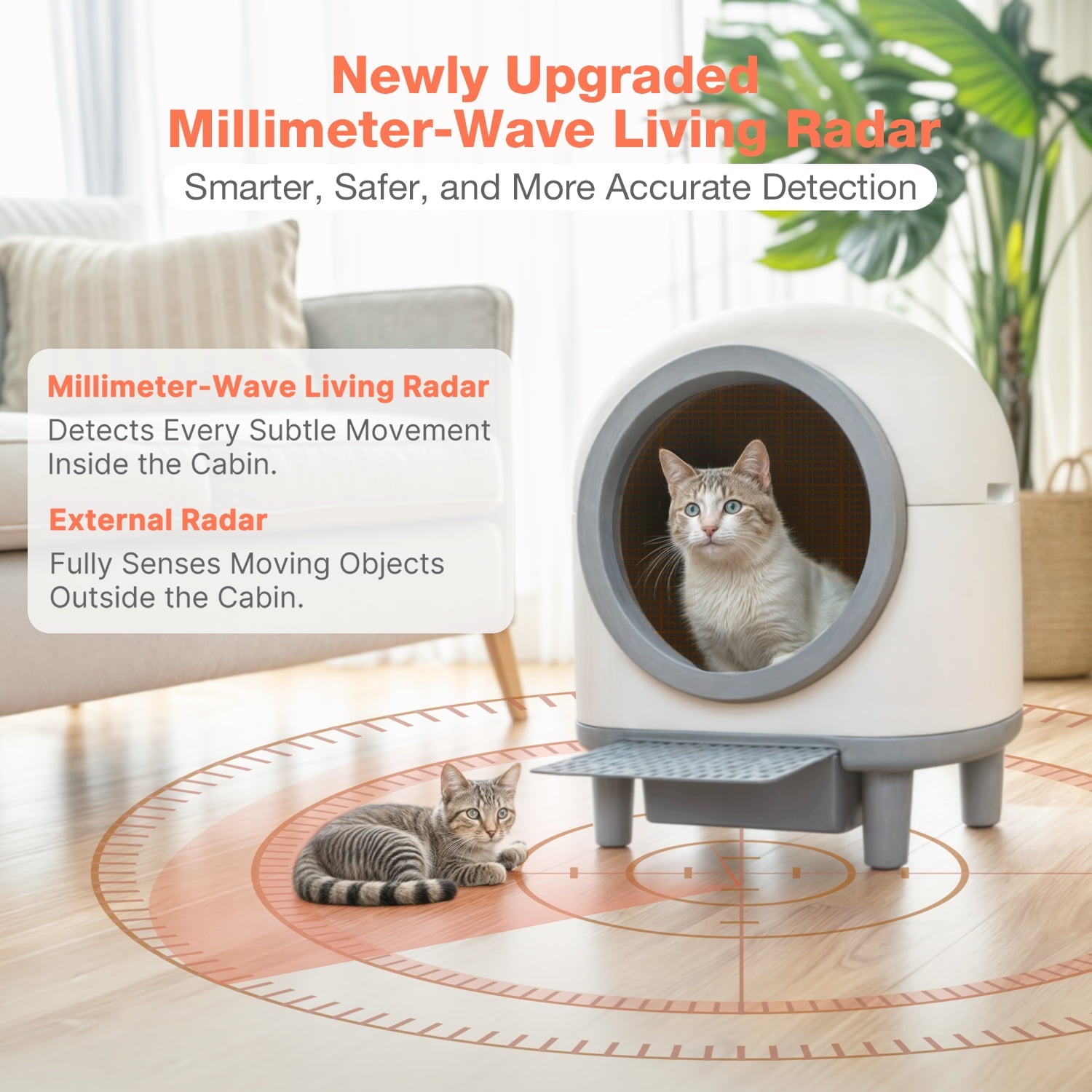 Aoruefar Smart Self-Cleaning Cat Litter Box with APP Control & Odor-Free Technology, Automatic Litter Box for Cats (Remote Monitoring) Cat Litter Box with Litter Control Pedal